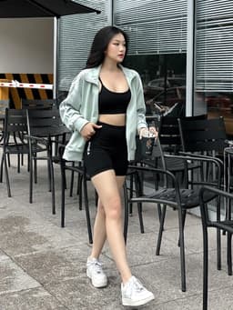 Thumbnail Áo khoác thể thao Fitme Distinction 2 sọc nam nữ thun poly dày dặn đứng form - AJK2S 2