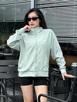 Thumbnail Áo khoác thể thao Fitme Distinction 2 sọc nam nữ thun poly dày dặn đứng form - AJK2S 3