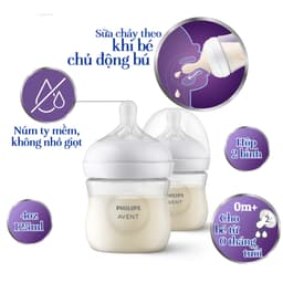 Thumbnail Philips Avent Hộp 02 Bình sữa mô phỏng tự nhiên 125ml mới (núm ty phản ứng tự nhiên) SCY900/02 3