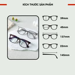 Thumbnail Gọng kính cận LANI dáng vuông to nhựa dẻo 81021 lắp mắt cận có độ theo yêu cầu 1