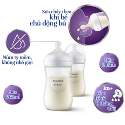 Thumbnail Philips Avent Hộp 2 Bình sữa mô phỏng tự nhiên 260ml mới (núm ty phản ứng tự nhiên) SCY903/02 4