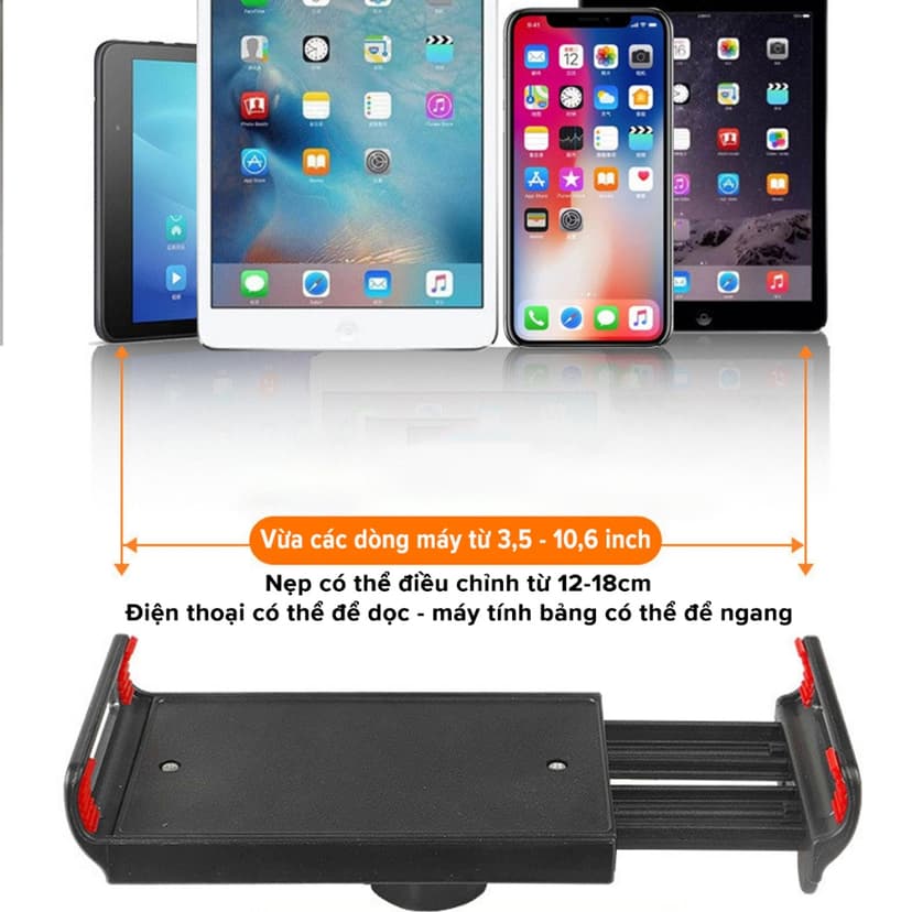 Ảnh Giá Đỡ Điện Thoại, Máy Tính Bảng 12 - 18cm, Ipad Xem Phim Lướt Web Livetream Kẹp Đầu Giường, Kẹp Bàn Chính Hãng Amalife 3
