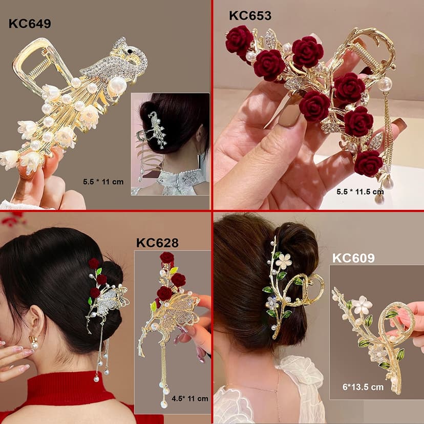 Ảnh GOTI - Phụ Kiện Tóc – Kẹp Tóc Kim Loại Hàn Quốc Cỡ Lớn Hottrend Kẹp Càng Cua Hoa Nơ Cho Nữ KC612 2