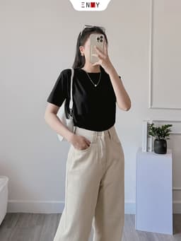 Thumbnail Áo Thun Trơn Nữ Tay Ngắn Basic ENVY AT0331 3
