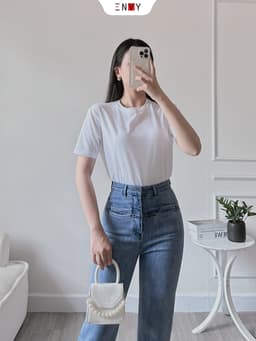 Thumbnail Áo Thun Trơn Nữ Tay Ngắn Basic ENVY AT0331 4