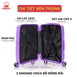Thumbnail Vali Du Lịch Nhựa PP02 Cao Cấp, Vali Kéo Chống Va Đập Size 28, Bảo Hành 5 Năm 4