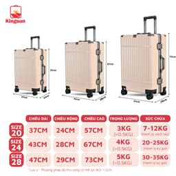 Thumbnail Vali khung nhôm khoá sập cao cấp Kingsun KS-051/L809,Bảo hành 5 năm 4