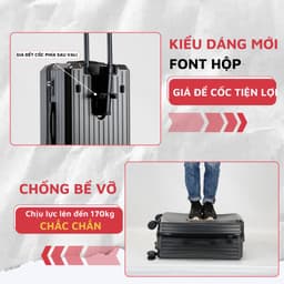 Thumbnail Vali kéo du lịch Kingsun hình hộp khoá kéo P37 size 29 4