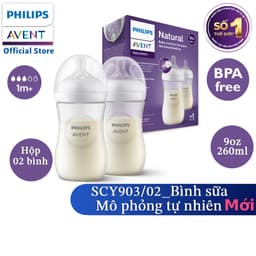 Thumbnail Philips Avent Hộp 2 Bình sữa mô phỏng tự nhiên 260ml mới (núm ty phản ứng tự nhiên) SCY903/02 1
