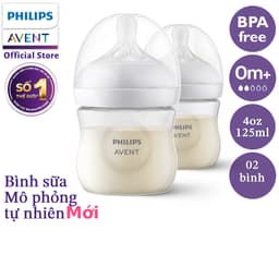 Thumbnail Philips Avent Hộp 02 Bình sữa mô phỏng tự nhiên 125ml mới (núm ty phản ứng tự nhiên) SCY900/02 1