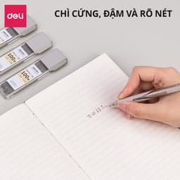 Thumbnail Ruột bút chì kim 0.5mm Deli, ngòi chì kim 100 chiếc 2B, lõi chì bấm nhỏ gọn tiện lợi phù hợp cho học sinh, văn phòng 1