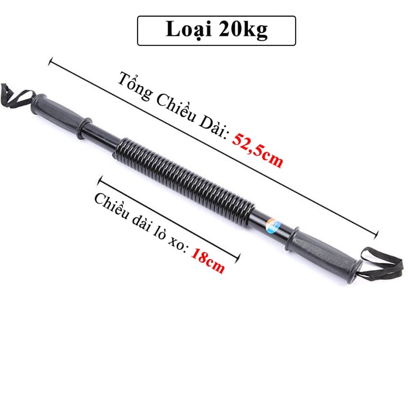 Ảnh COMBO Gậy Bẻ Lò Xo 20kg + Kìm Bóp Tay Đếm Số + Dây Nhảy Lõi Thép, Thanh Lò Xo 20kg Kháng Lực Chính Hãng Amalife 1