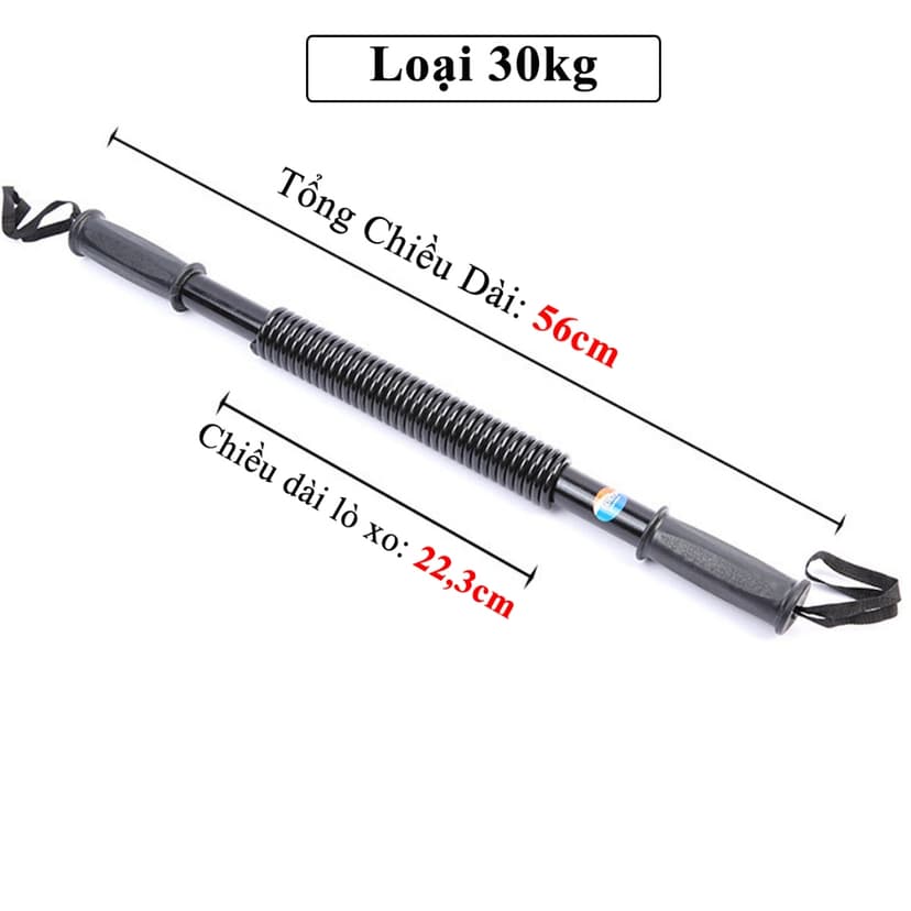 Ảnh Combo Gậy Bẻ Lò Xo 30kg + Kìm Bóp Tay Đếm Số + Dây Nhảy Lõi Thép, Thanh Lò Xo 30kg Kháng Lực Chính Hãng Amalife 1