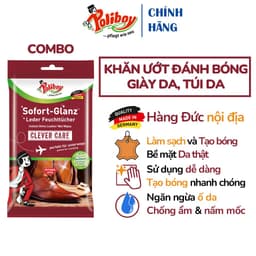 Thumbnail Combo Khăn Ướt Lau Giày, Đánh Bóng Bốt Da POLIBOY Chống Mốc Túi Da, Làm Sạch Đồ Da, Dưỡng Túi Da, Gói 10 Tờ 1