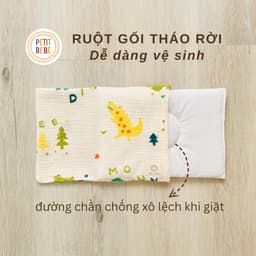 Thumbnail Gối mỏng lót đầu bé sơ sinh Petit Bebe muslin thấm hút thoáng khí hoạ tiết đáng yêu 2