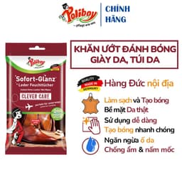Thumbnail Khăn Ướt Lau Giày, Đánh Bóng Bốt Da POLIBOY Làm Sạch Túi Da, Tẩy Mốc Giầy Da, Chống Nấm Mốc, Dưỡng Túi Da, Gói 10 Tờ 1