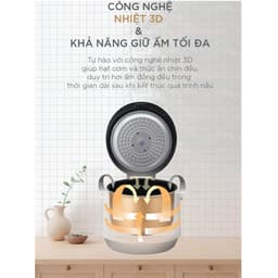 Thumbnail Nồi cơm điện Cuckoo 1.8L CR-1095 màu trắng- Công nghệ nhiệt 3D - bản quốc tế tiếng Anh - Hàng chính hãng Cuckoo Việt Nam 3