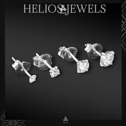 Thumbnail Bông tai bạc đính đá HeliSilver Tiny Diamond S925 - Khuyên tai bạc size đá 2mm, 3mm, 4mm, 5mm, 6mm 2