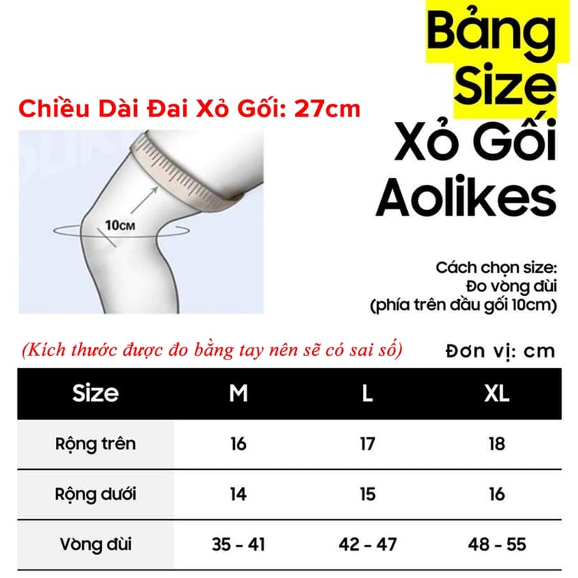 Ảnh Bó Gối Đai Bảo Vệ Đầu Gối, Khớp Gối Đàn Hồi Đa Chiều Thể Dục, Chạy Bộ, Đạp Xe, Bóng Đá  AL7718 Chính Hãng Aolikes 2