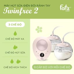 Thumbnail Máy hút sữa điện đôi rảnh tay Twinfree 2 FATZBABY FB1311SD 3 chế độ mát xa/kích thích/hút sữa 9 cấp tích kèm pin sạc 3