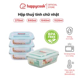 Thumbnail Hộp thuỷ tinh chữ nhật 370ml, 640ml, 1040ml, 1520ml, HAPPYCOOK 1
