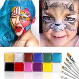 Thumbnail Bảng màu vẽ mặt hoá trang bộ 12 màu thân thiện với mọi loại da, không độc hại - Nhà Sách Tâm An 1
