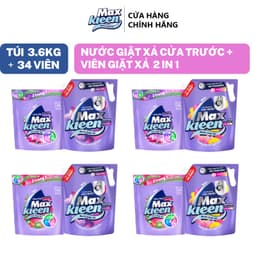 Thumbnail Combo Túi Nước Giặt Xả MaxKleen chuyên dụng Cửa trước 3.6kg + Túi Viên Giặt Xả (34 viên) 1