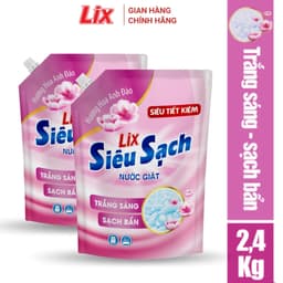 Thumbnail Combo 2 túi nước giặt Lix Siêu Sạch Hoa Anh Đào dung tích 2.4kg/túi, 2C-N2503 - Lixco Việt Nam 3