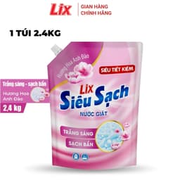 Thumbnail Nước giặt Lix đậm đặc hương hoa anh đào túi 2.4Kg N2503 làm sạch cực nhanh vết bẩn, tăng gấp đôi sức mạnh giặt tẩy 3