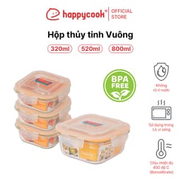 Thumbnail Hộp thủy tinh hình vuông 320ml, 520ml, 800ml HAPPYCOOK 1