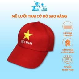 Thumbnail Mũ lưỡi trai nam nữ cao cấp cờ đỏ sao vàng việt nam vải kaki có thể điều chỉnh độ rộng - Tâm An 1