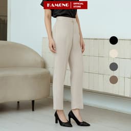 Thumbnail Quần baggy nữ KAMONG cạp cao kiểu dáng quần tây công sở cao cấp Q012 1