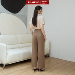 Thumbnail Quần ống rộng 1 nút KAMONG dáng quần tây suông culottes công sở Q015 2