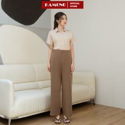 Thumbnail Quần ống rộng 1 nút KAMONG dáng quần tây suông culottes công sở Q015 3