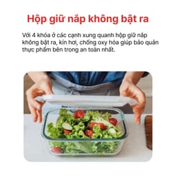 Thumbnail Bộ 2 hộp thủy tinh Hình chữ nhật 370ml + kèm túi giữ nhiệt HAPPYCOOK, HCG-02R 4