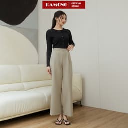 Thumbnail Quần tây ống rộng KAMONG dáng suông dây kéo công sở Q016 3