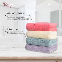 Thumbnail Khăn mặt em bé POÊMY SỌC GÂN KT 20x21cm - Đóng 1 cặp 2c cùng mầu 4