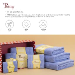 Thumbnail Khăn tắm cao cấp Poêmy sọc gân (KT 48x95cm) 3