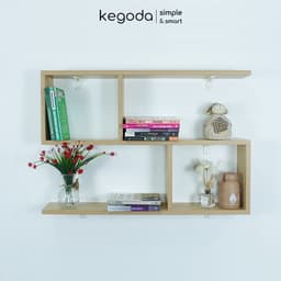 Thumbnail Kệ Sách Gỗ Trang Trí Treo Tường 3 Tầng KEGODA Dài 60cm, Không Cần Khoan, Tặng Kèm Phụ Kiện KT60 1