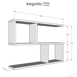 Thumbnail Kệ Sách Gỗ Trang Trí Treo Tường 3 Tầng KEGODA Dài 60cm, Không Cần Khoan, Tặng Kèm Phụ Kiện KT60 2