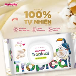 Thumbnail -Khăn giấy ướt cao cấp cho bé Mamamy 100% sợi tự nhiên và rayon Tropical gói 90tờ tặng 60tờ, mềm, dai, sạch cực 3