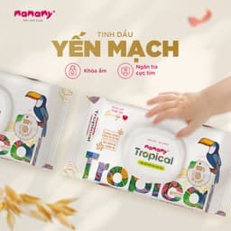 Thumbnail -Khăn giấy ướt cao cấp cho bé Mamamy 100% sợi tự nhiên và rayon Tropical gói 90tờ tặng 60tờ, mềm, dai, sạch cực 4