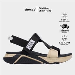 Thumbnail Giày Sandal Nam Nữ SHONDO F7 Racing Màu Đen Be F7R1125 1