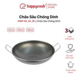 Thumbnail Chảo chống dính sâu lòng 2 quai, chịu nhiệt tốt 32, 34, 36cm HAPPYCOOK 1