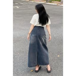 Thumbnail Chân váy jean dáng dài  nữ thời trang thiết kế phong cách ulzzang Local Brand Midori Studio 3