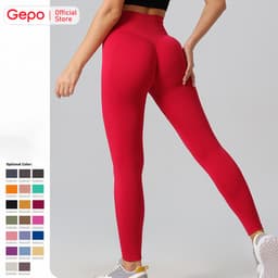 Thumbnail Quần dài tập gym nữ chất liệu dệt kim cạp cao nâng mông tôn dáng GEPO GP109 1