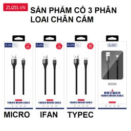 Thumbnail Cáp sạc nhanh bọc dù chống đứt , chống rối - hỗ trợ truyền tải dữ liệu tốt - chính hãng ZUZG NY01/2/3 3
