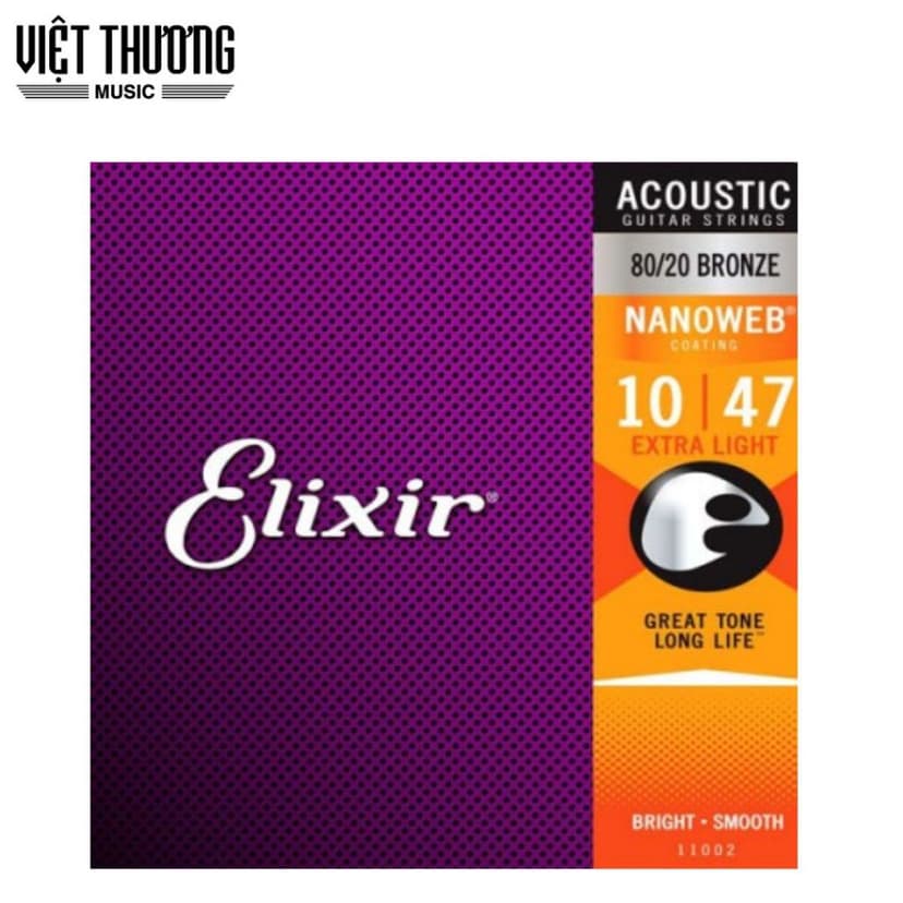 Ảnh Dây Đàn Guitar, dây thay thế cho đàn Acoustic Elixir NANOWEB® Extra Light, chất hợp kim chất lượng cao-Việt Thương Music 1