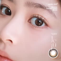 Thumbnail Lens nâu có độ cận Angel Eyes JEJU hiệu ứng loang màu mắt ướt, kính áp tròng màu nâu trăng khuyết filter đang thịnh hành 4