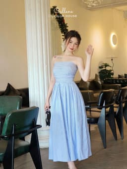 Thumbnail Đầm thiết kế kẻ sọc cúp ngực dáng dài sang trọng Callene (L2134) 3
